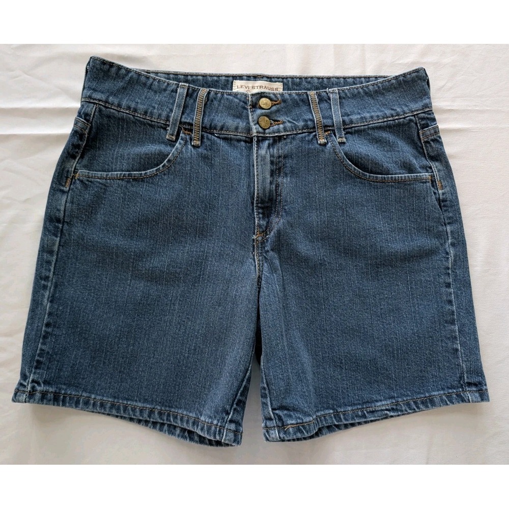 Levi Strauss Signature Jean Shorts Women'a 10 Medium Wash Double Button